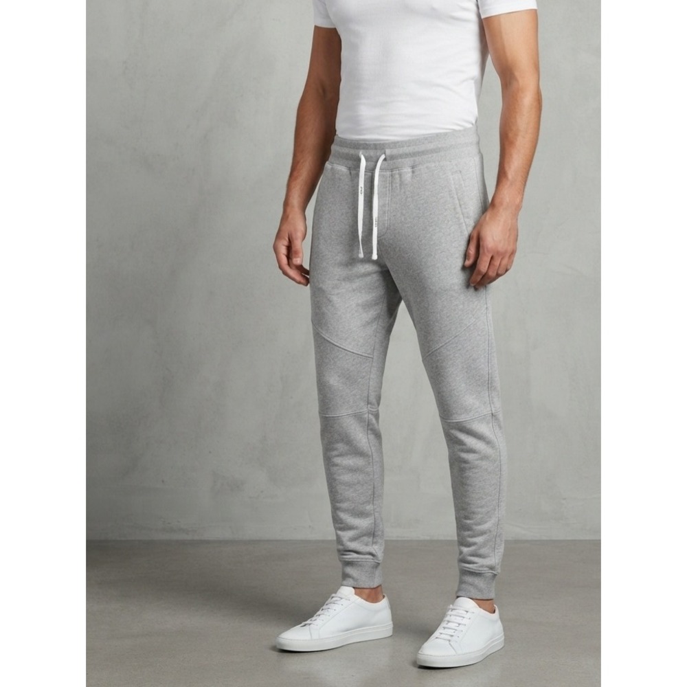 AllSaints Grey Slim Fit Drawstring Cotton Jogger Sweatpants Medium